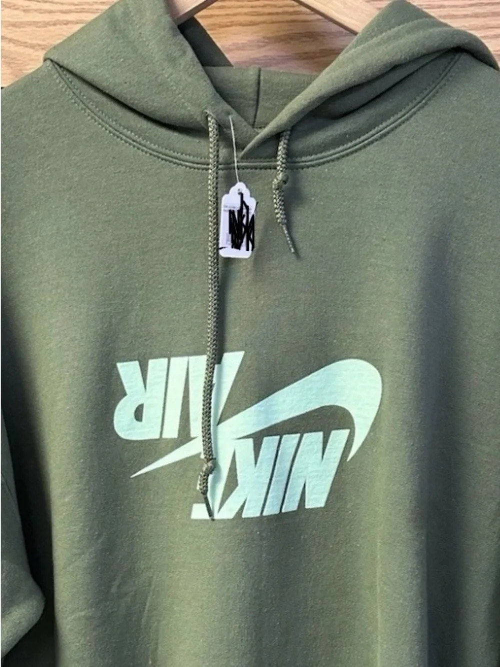 Jordan Olive Green Hoodie with Red Jumpman and Mint Graphics